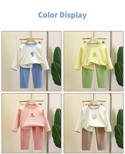 High Quality Boys and Girls Warm Pajama Sets for Autumn Soft and Cozy Fleece Lined Sleepwear Perfect for Comfortable Night Sleep