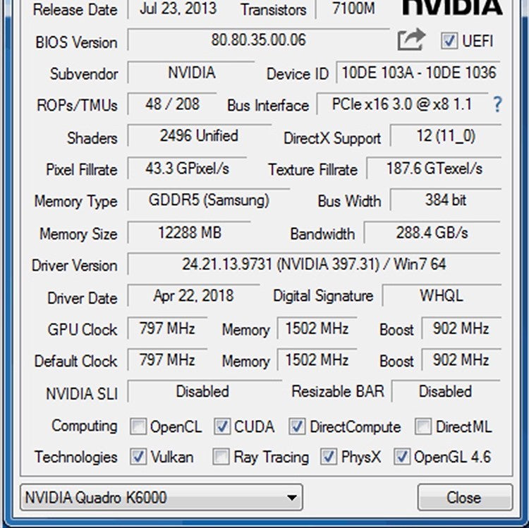 NOVO Para NVIDIA Quadro K6000 12GB GDDR5 Placa Gráfica Profissional GPU Para Design e Renderização