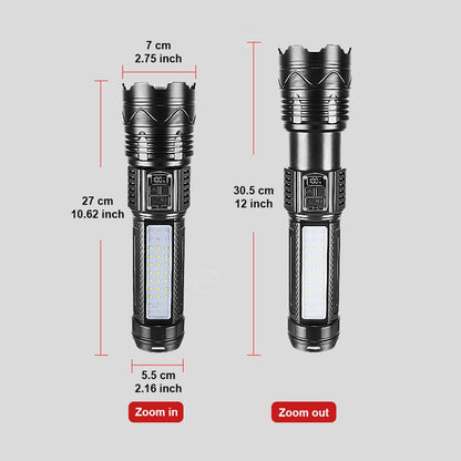 1000000LM Most Powerful LED Flashlight Rechargeable Type-c Flashlight Long Range 6000M Tactical Torch Light For Fishing Hunting