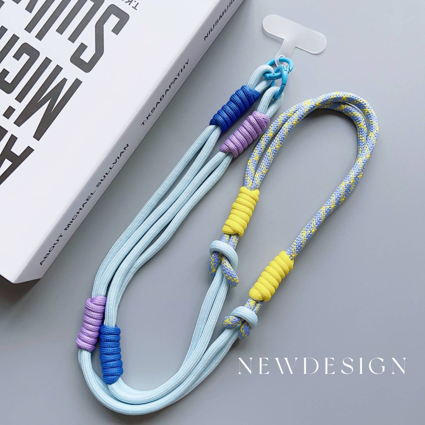 Cordão de pescoço tipo alça transversal ajustável para celular, estilo coreano, com remendo de substituição para acessórios de celular