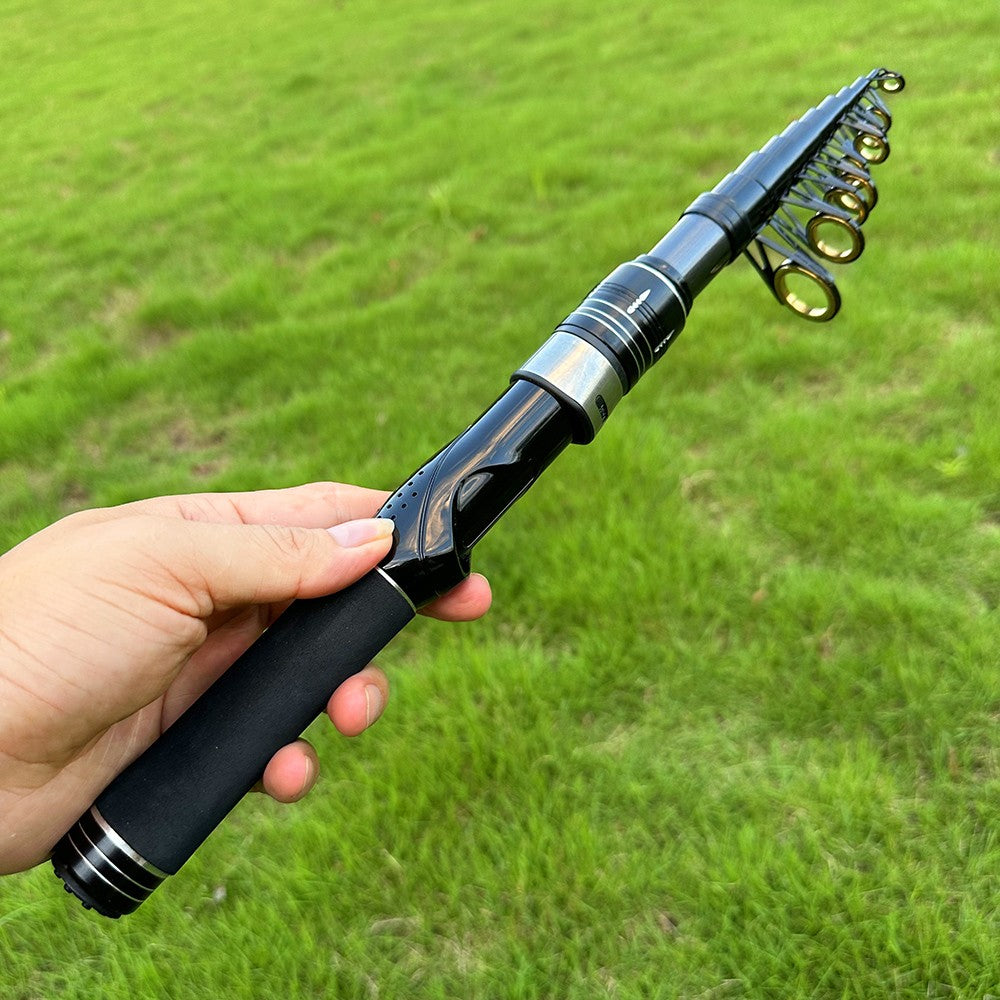 Portable Mini Sea Rod 33cm Closed Length Carbon Fiber Spinning Rod Travel Fishing Pole Rock Rod