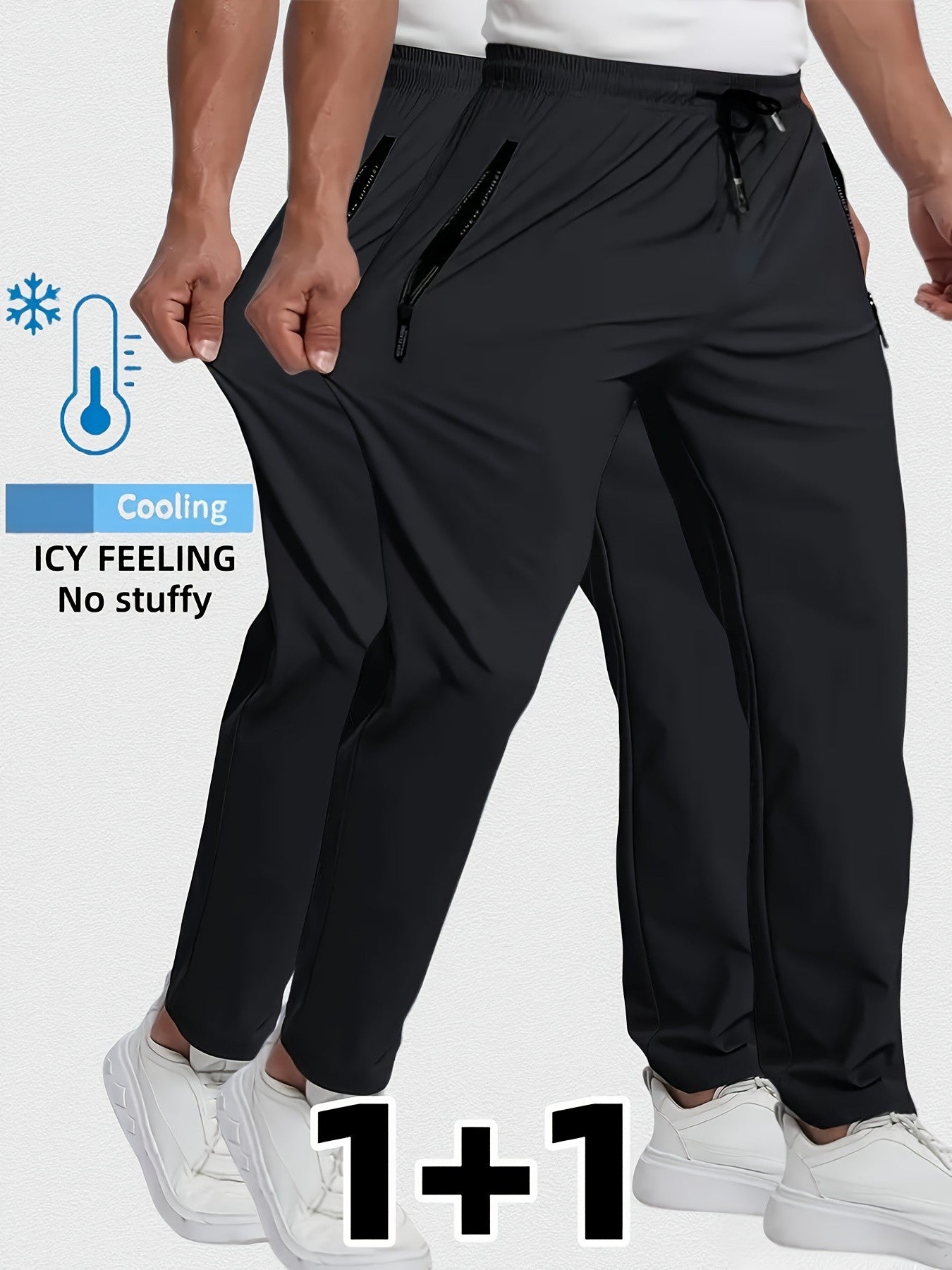 Calça Jogger Masculina Plus Size Respirável para Homens Calça de Moletom Secagem Rápida Reta Cós Elástico Estilo Coreano Clássico Esportivo