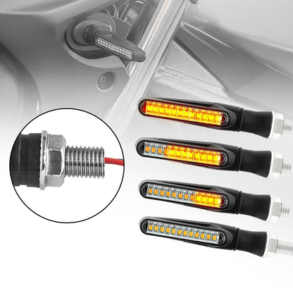 Piscas de Led para Motocicleta Indicadores de Direção Âmbar Piscante Luz de Freio Traseira Sinalizadora Lanterna DRL para Motocicleta 12V