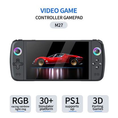M27 Portable Pocket Retro Handheld Video Game Console 1024*600 Display 7.0 Inch Screen Gaming ?Support LINUX Emelec 64G/128G