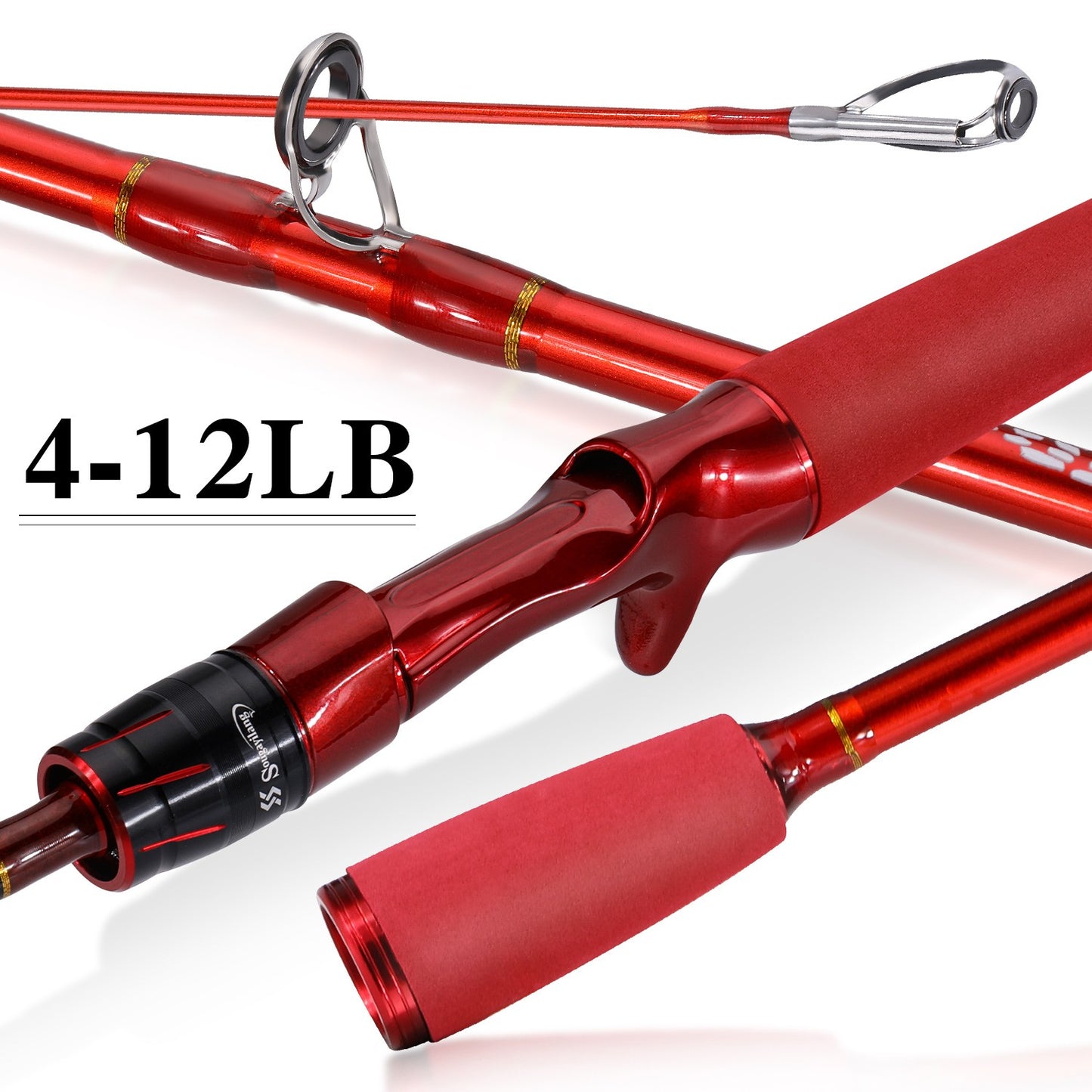 Sougayilang Spinning Fishing Rod 1.8m 2.1m Carbon Rod Baitcasting Fishing Rod 2Section Eva Handle Lure Rod Bass Freshwater Fish