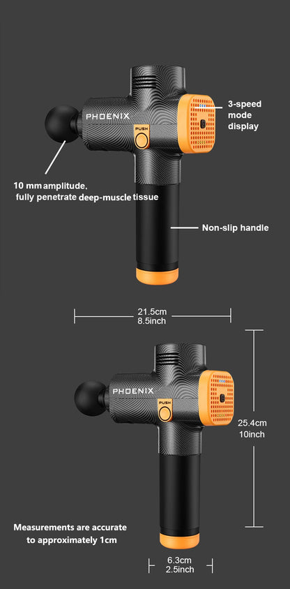 Phoenix A2 Massage Gun Relaxamento Muscular Massageador de Tecido Profundo Vibrador Dinâmico Costas Portátil de Mão Display Pistola de Fáscia Massagem