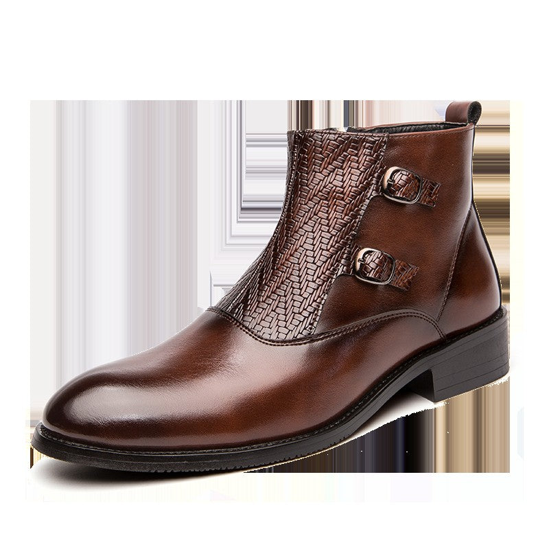 2025 Men's Fashion Chelsea Boots Comfortable Leather Upper Dry Inner Non-Slip Rubber Sole Casual Resistant Ankle Dress Boots