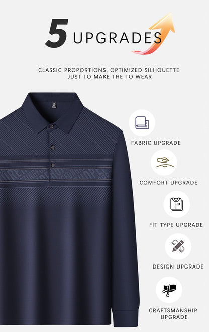 BROWON Polo Tee Shirt for Man 2025 Autumn New Luxury Men Long Sleeve T shirt Business Casual Slim Tops for Man Designer Clothes