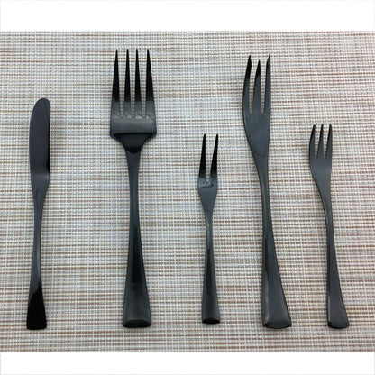 JANKNG Conjunto de Talheres Preto 1 Peça Aço Inoxidável 18/10 Ocidental Talheres de Mesa Garfo Faca de Bife Manteiga Jantar