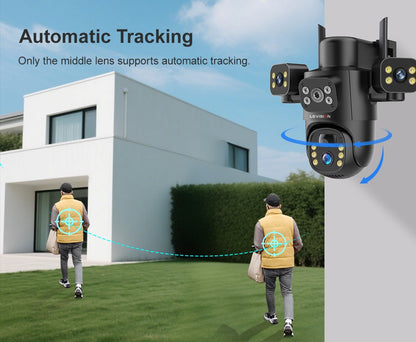 LS VISION 4G / WiFi Solar Camera 3Lenses Outdoor 15MP 4K Low Power Battery IP Camera PIR Night Vision V380 Pro CCTV Security