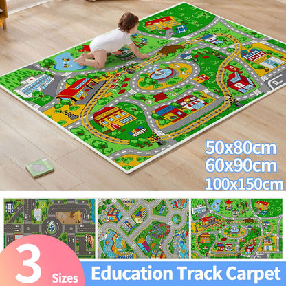 Road Mat Children Traffic Car Map Boy Girls Educational Toy Road Carpet Playmat For Baby Mats Cartoon City Rug Kids Toys Games