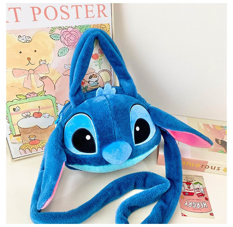 Kawaii Disney Stitch Bag Plush Backpack Bagpack Double Shoulder Crossbody Bag Storage Pouch Plushie Anime Toy Gift for Girls