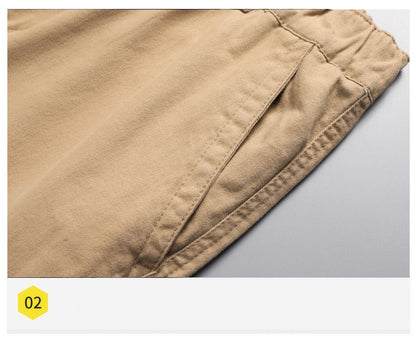 Big Size Men's Casual Sports Pants Stretch Waist Tactical Cargo Pants Man Hiking Pants Joggers Cotton Trousers
