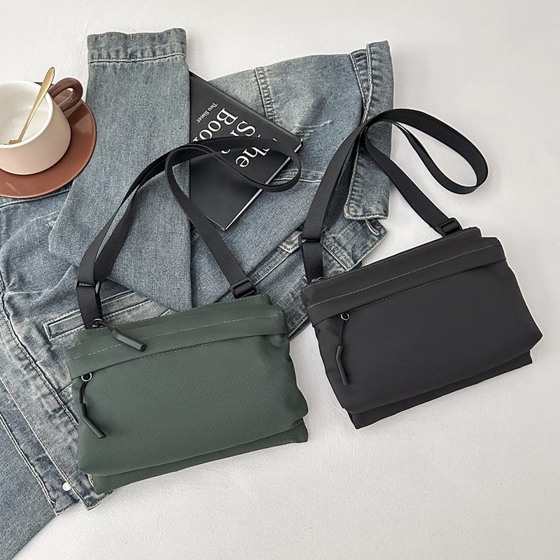 Fashion Leisure Nylon Shoulder Bag Solid Color Waterproof Cross-body Unisex Messenger Bag for Men And Women