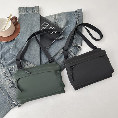 Fashion Leisure Nylon Shoulder Bag Solid Color Waterproof Cross-body Unisex Messenger Bag for Men And Women