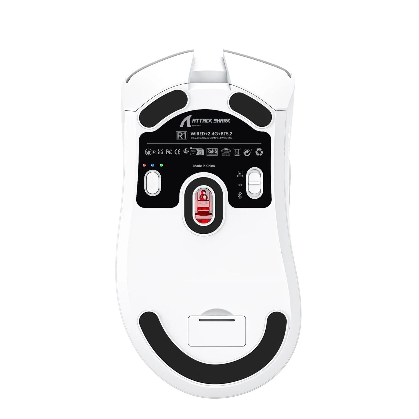 Rato R1 Superlight Bluetooth 2.4G Sem Fio para Jogos Sensor PixArt PAW3311 6 Níveis de DPI Ajustáveis para Jogos de Escritório
