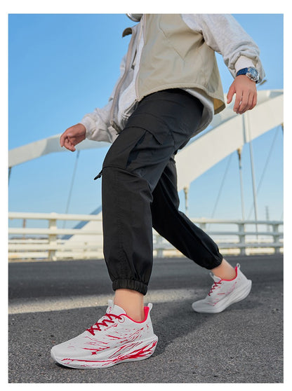 Fluorescence  Running Shoes Carbon Board Marathon Men Sports Lightweight Women's Comfortable Athletic Nonskid Sneakers Casual