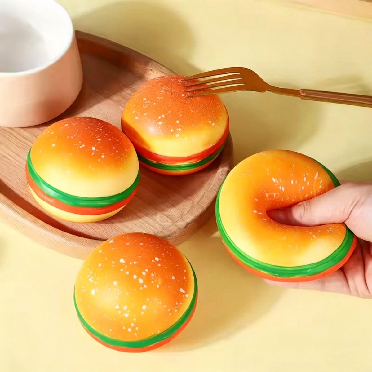 1/2/3Pcs Squishy Hamburger Stress Ball Autism Sensory Toy Stress & Anxiety Relief Toys Pinch Decompression Toy Party Gifts