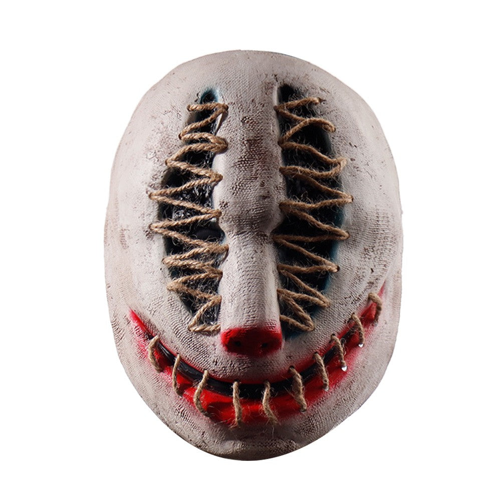 Halloween Joker Mask Cosplay Scary Killer Clown Half Face Latex Helmet Party Costume Props