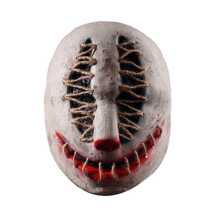 Halloween Joker Mask Cosplay Scary Killer Clown Half Face Latex Helmet Party Costume Props