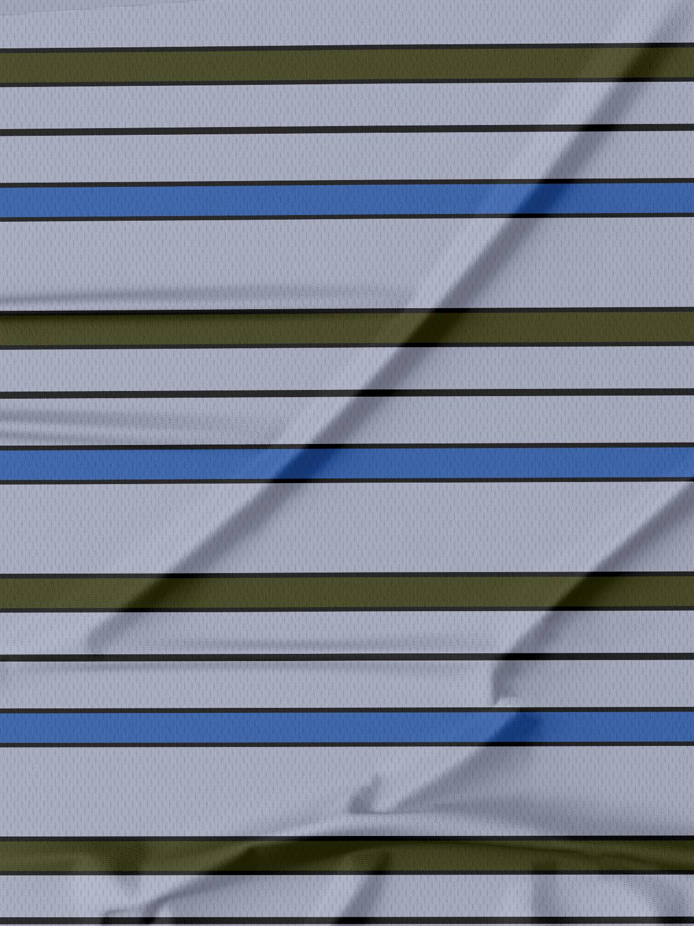 Men's Striped Long Sleeved T-shirt Polo Shirt Button Up Men's Stand Up Collar, Winter Double-sided German Velvet Base Shirt