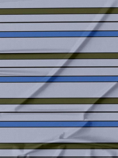 Men's Striped Long Sleeved T-shirt Polo Shirt Button Up Men's Stand Up Collar, Winter Double-sided German Velvet Base Shirt