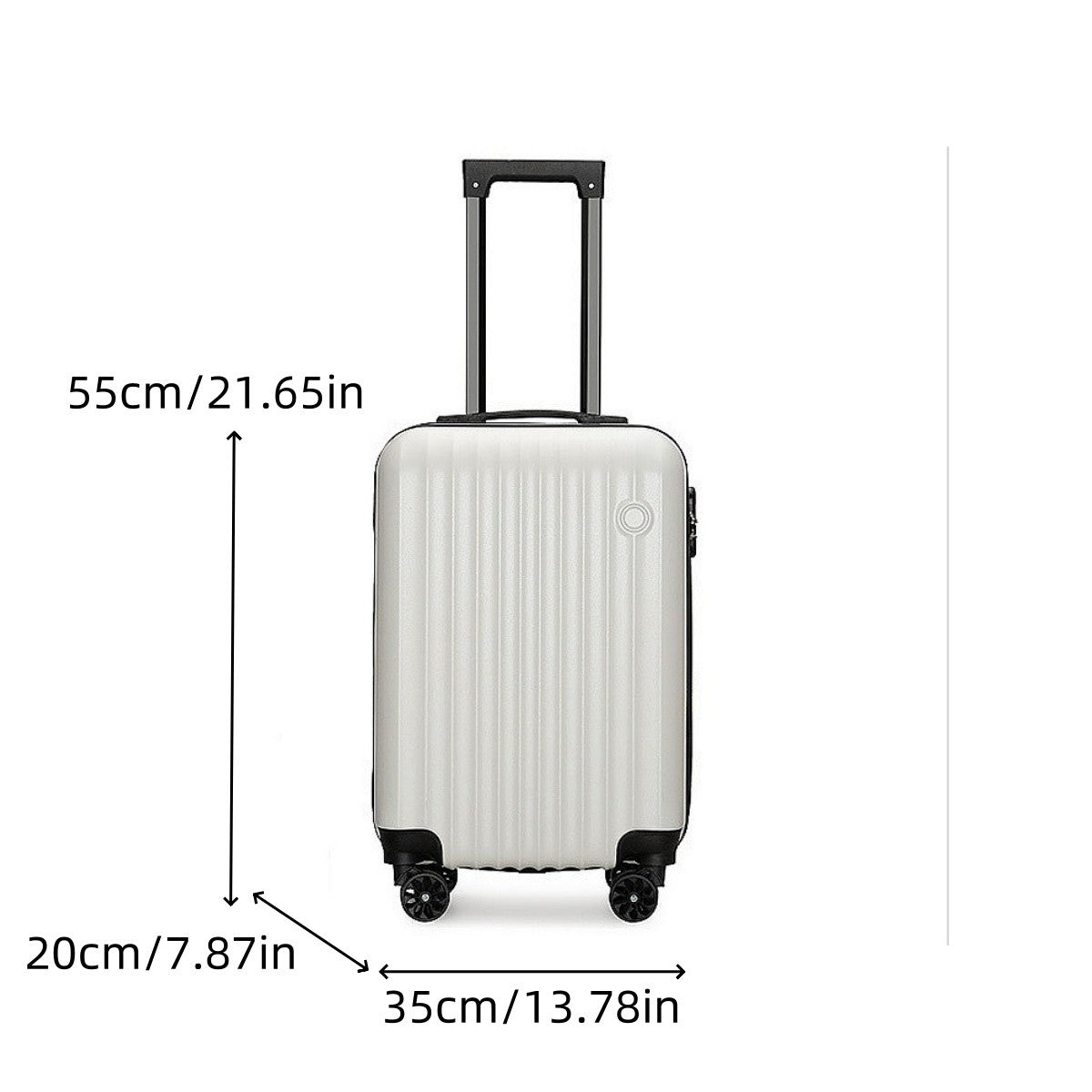Mala Nova de 20 Polegadas, Bagagem de Mão (Carry-On), Material Rígido (Hard Shell) de PC Espessado, Resistência à Compressão de Alta Força, Adequado para Homens e Mulheres