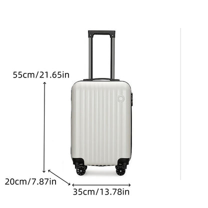 Mala Nova de 20 Polegadas, Bagagem de Mão (Carry-On), Material Rígido (Hard Shell) de PC Espessado, Resistência à Compressão de Alta Força, Adequado para Homens e Mulheres