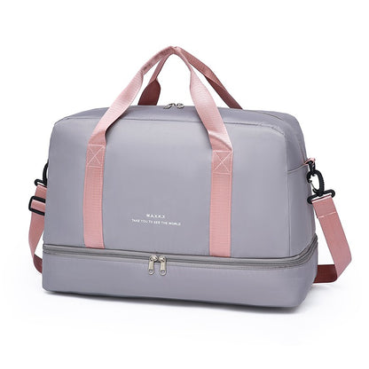 Large Capacity Travel Duffel Bag Oxford Gym Fitness Bag with Wet/Dry Zones & Shoes Compartment for Outdoor Trips Sport Bag