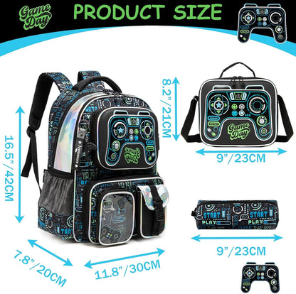 Meetbelify Mochila para Meninos Mochilas para Alunos do Ensino Fundamental Pré-Escolar Infantil Mochila Escolar Fofa com Lancheira e Estojo