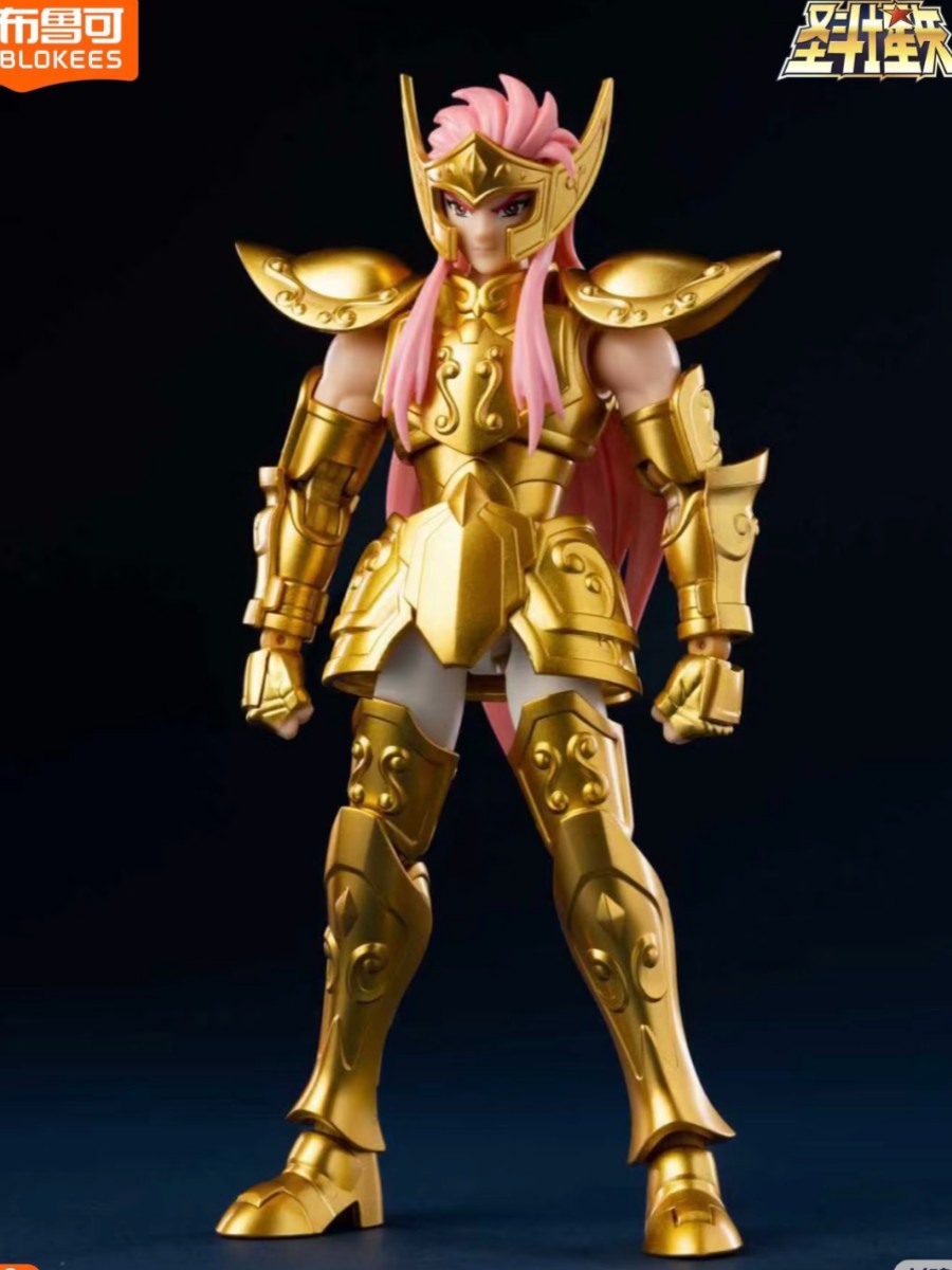 Em Estoque blokees originais Saint Seiya Champion Series Conjunto de Bonecos de Ação Camus Hyoga Boneco de Anime Colecionável Montado Presente de Natal