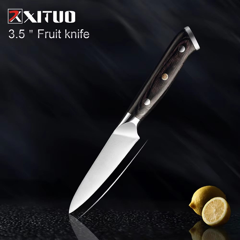 Facas de Cozinha Premium 1-9PEÇAS Conjunto de Facas Japonesas de Aço Inoxidável 5CR15 Incluindo Facas Santoku, Cutelo, Utilitária e de Desossar