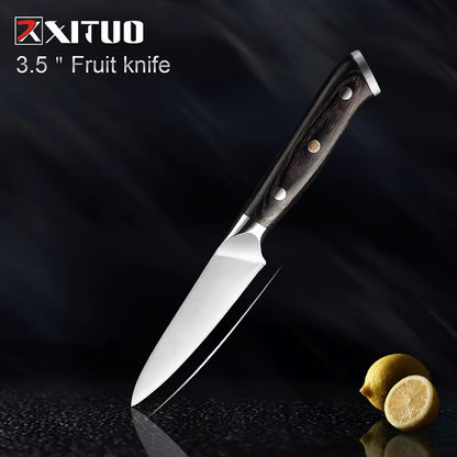 Facas de Cozinha Premium 1-9PEÇAS Conjunto de Facas Japonesas de Aço Inoxidável 5CR15 Incluindo Facas Santoku, Cutelo, Utilitária e de Desossar
