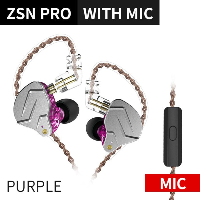 KZ ZSN Pro 1BA+1DD Hybrid technology HIFI Bass Earbuds Metal In Ear Earphones Bluetooth Headphone Sport Noise Cancelling Headset