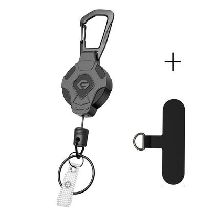 GITFOS Retractable Keychain Heavy Duty Tactical ID Badge Reel Strap Holder With Phone clip fastener Retractable Cord KeyRing