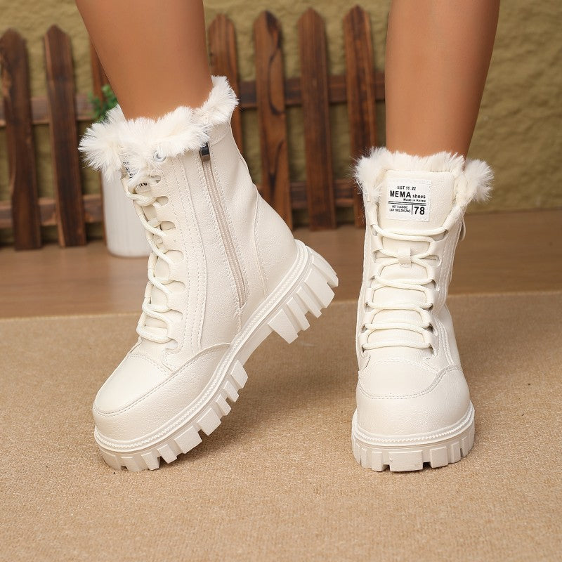 Women's Winter Fleece-Lined Warm  Boots2025New Versatile Height-Increasing Women's Boots Slim Short Boots