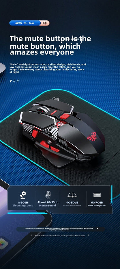 2025 New SC300 Wireless 2.4G Gaming Mouse RGB 3200dpi Rechargeable Silent Mechanical E-sports Mouse for Desktop Computer Laptop
