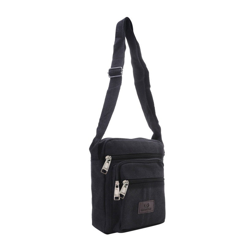 Multifunctional Men's Shoulder Bag Flap Solid Color Casual Messenger Canvas Travel Male Crossbody Bags