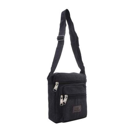 Multifunctional Men's Shoulder Bag Flap Solid Color Casual Messenger Canvas Travel Male Crossbody Bags