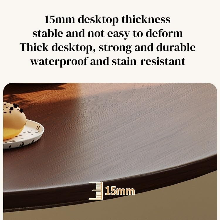 23.6-Inch Walnut Round Tulip Table With Steel Pedestal Base For 2-4 People Modern Minimalist Small Round Dining Kitchen Table