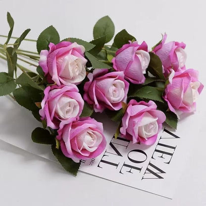 1~20pcs Artificial rose decoration Red rose Realistic artificial flowers Fake flowers Wedding dining table home decoration