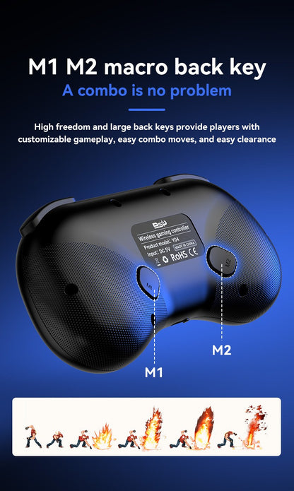 Y04 Game Controller 6-key Fighting Game Controller with Adjustable Height Hall Joystick Supporting PC/IOS/Switch/Android