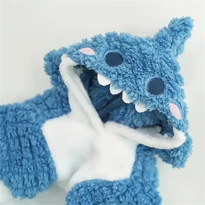 1 Unidade Moletom Quentinho Tubarão para Pets - Suéter de Fleece Grosso e Quente para Cães e Gatos de Raças Pequenas a Grandes - Perfeito para Outono/Inverno