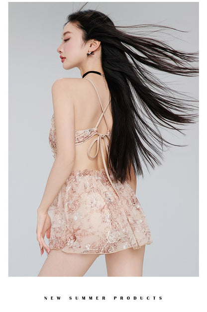 Ladies' One-piece Dress Style, High-end Sexy Backless Fairy-like Beach and Hot Spring Resort Swimsuit Breathable for Women