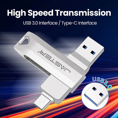Type C 2 in 1 USB 3.0 Flash Drive 16GB 32GB 64GB 128GB 256GB pendrive pen drive real capacity usb memory stick for phone and pc