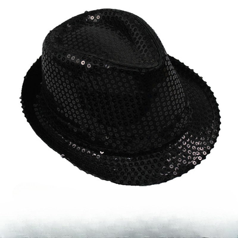 British Top Jazz Hat Bucket Hat Men Women Stage Performance Sequin Hat Shining Christmas Fedoras Party Parent Child Hat Hollween