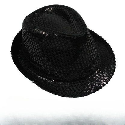 British Top Jazz Hat Bucket Hat Men Women Stage Performance Sequin Hat Shining Christmas Fedoras Party Parent Child Hat Hollween