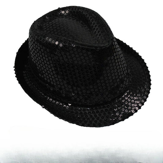 British Top Jazz Hat Bucket Hat Men Women Stage Performance Sequin Hat Shining Christmas Fedoras Party Parent Child Hat Hollween