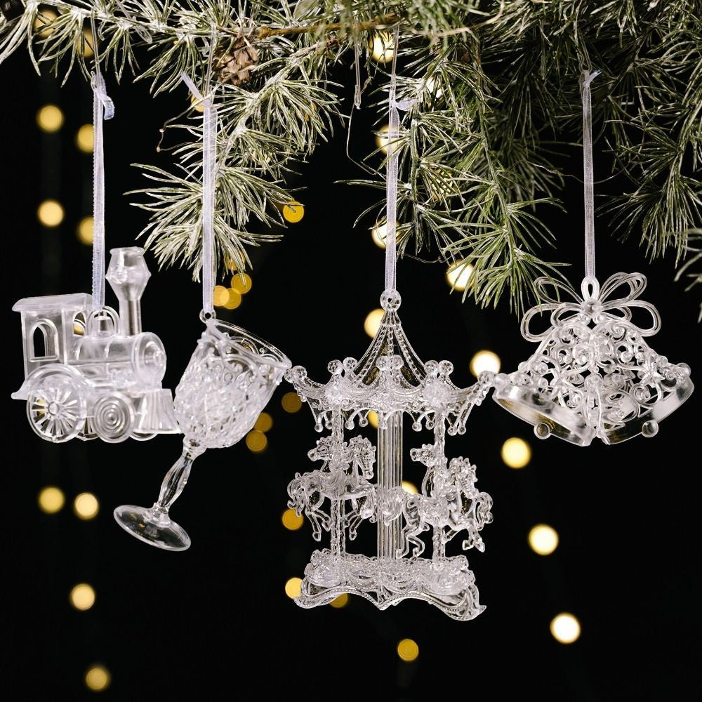 Acrylic Acrylic Christmas Pendants Transparent Clear Simulation Transparent Tree Hangings Hanging Pendant Crystal