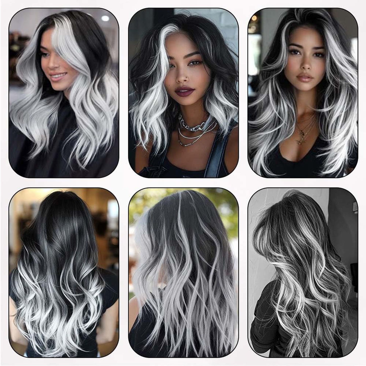 8 Pacotes de Extensões de Cabelo Sintético Coloridas 22 Polegadas Lisas Clip-In para Festas Natal Black Friday K-pop Presente de Ano Novo Cabelo